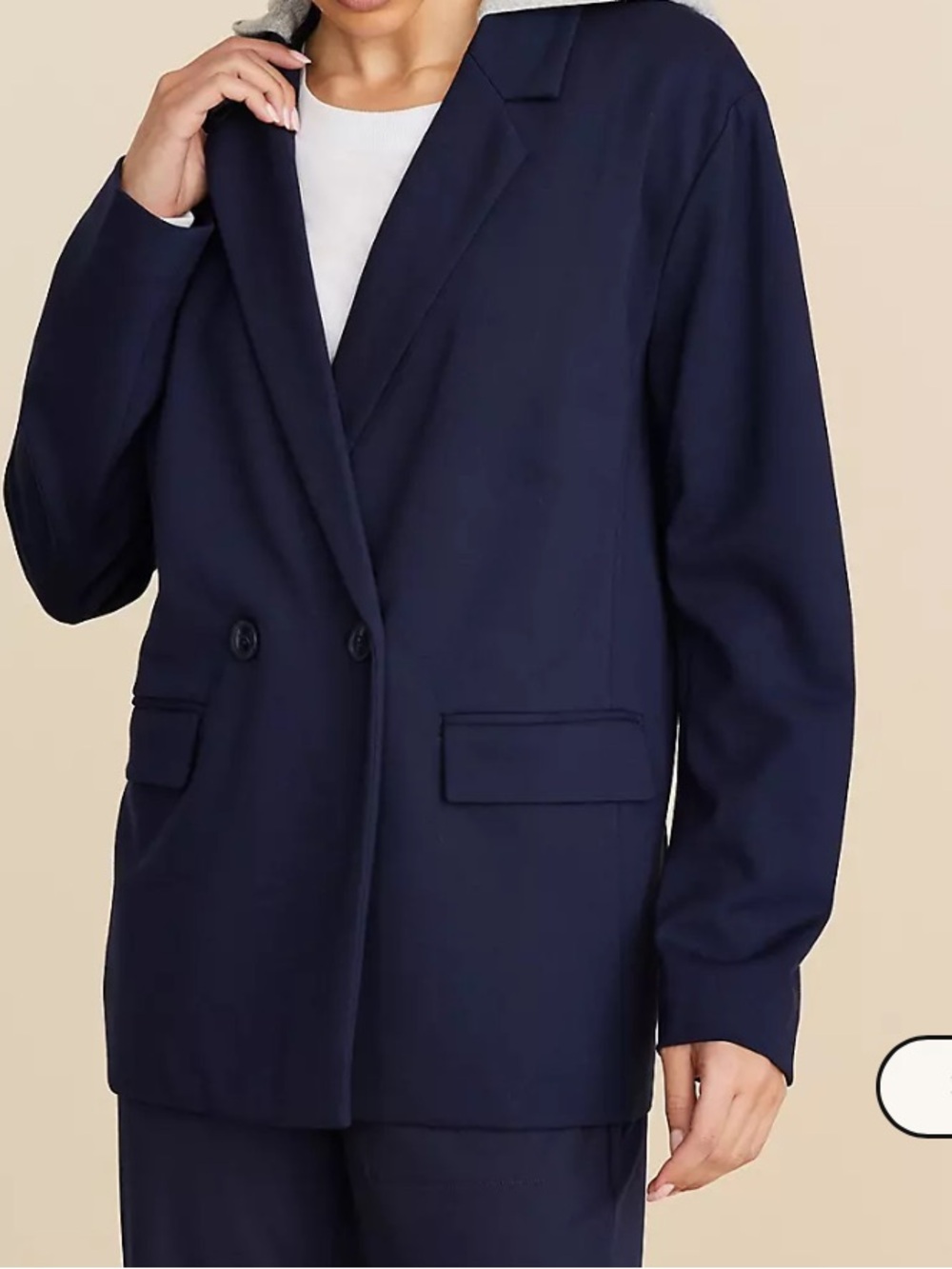 Lou & Grey Navy Ponte Double-Breasted Blazer- worn once- great shape